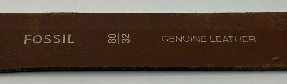 Fossil Men's Brown Genuine Leather Belt with Silver-Tone Buckle Size 80/32
